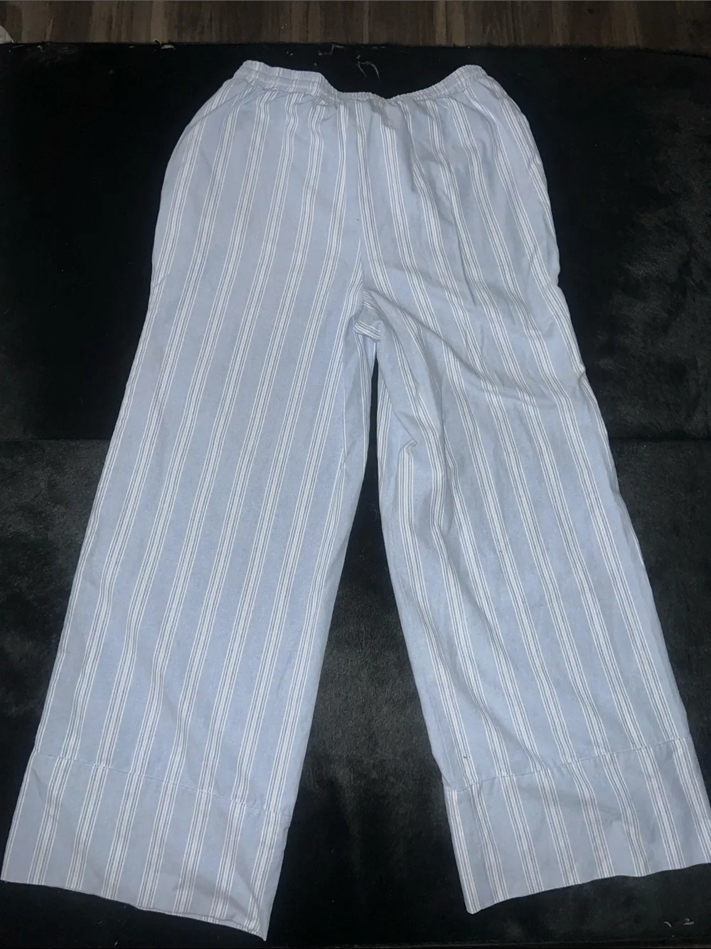 LIGHT BLUE STRIPED PAJAMA PANTS